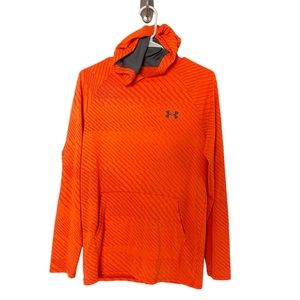 Under Armor Men’s Hooded pullover Breathable Top Long Sleeve Orange sz S